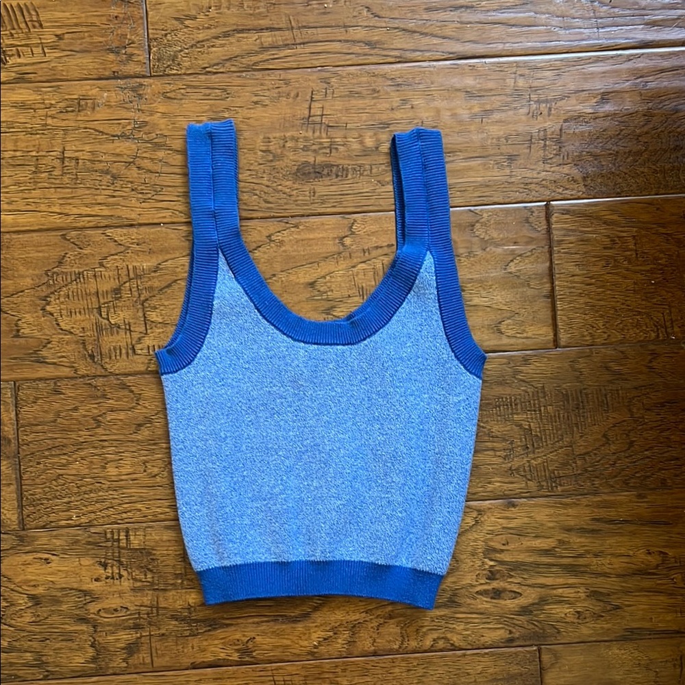 Blue Knit Tank Top